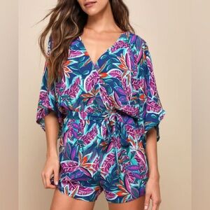 Lulus Hypnotized Purple Flora Print Romper